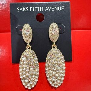 Saks Fifth Avenue Gold and Silver Crystal Drop Earrings